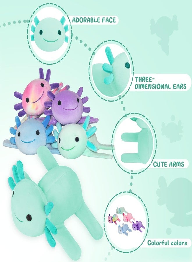 لعبة DYBFONO Huggers Axolotl، لعبة Axolotl محشوة، لعبة حيوان لطيفة، لعبة Axolotl ممتعة للأولاد والبنات. أخضر - Image 4